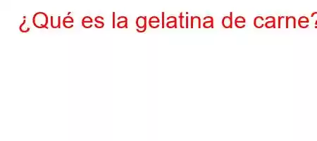 ¿Qué es la gelatina de carne?