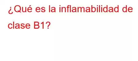 ¿Qué es la inflamabilidad de clase B1?