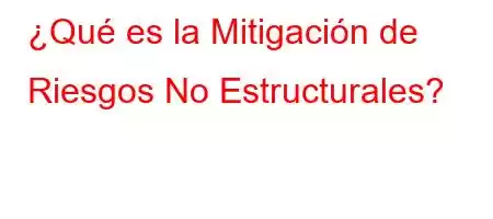 ¿Qué es la Mitigación de Riesgos No Estructurales?