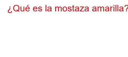 ¿Qué es la mostaza amarilla