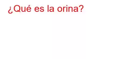 ¿Qué es la orina?