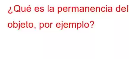 ¿Qué es la permanencia del objeto, por ejemplo?