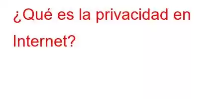 ¿Qué es la privacidad en Internet