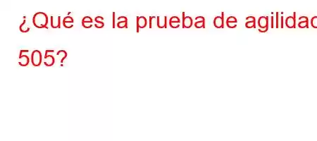 ¿Qué es la prueba de agilidad 505