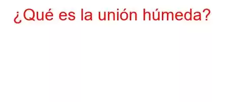 ¿Qué es la unión húmeda?