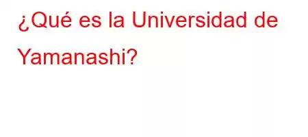 ¿Qué es la Universidad de Yamanashi?