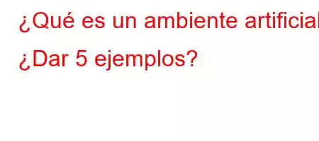 ¿Qué es un ambiente artificial0F