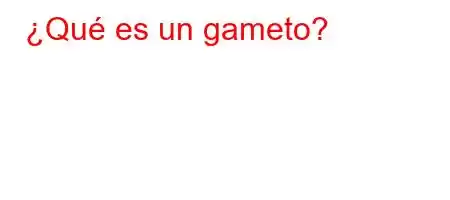 ¿Qué es un gameto?