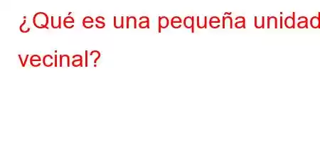 ¿Qué es una pequeña unidad vecinal?