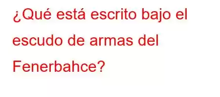 ¿Qué está escrito bajo el escudo de armas del Fenerbahce