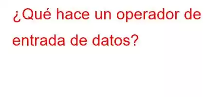 ¿Qué hace un operador de entrada de datos?