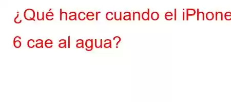 ¿Qué hacer cuando el iPhone 6 cae al agua?