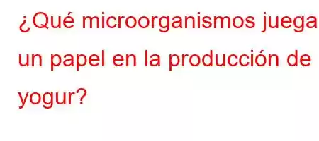 ¿Qué microorganismos juegan un papel en la producción de yogur