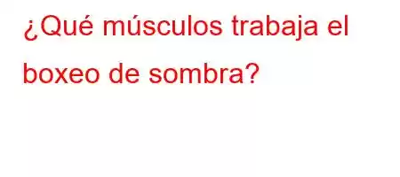 ¿Qué músculos trabaja el boxeo de sombra?