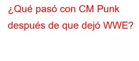 ¿Qué pasó con CM Punk después de que dejó WWE