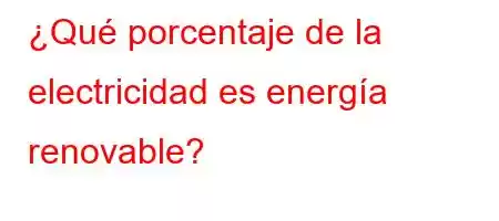 ¿Qué porcentaje de la electricidad es energía renovable?