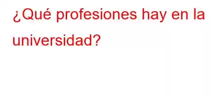 ¿Qué profesiones hay en la universidad?