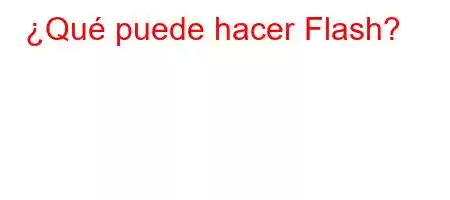 ¿Qué puede hacer Flash?