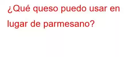 ¿Qué queso puedo usar en lugar de parmesano?