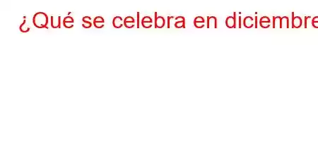 ¿Qué se celebra en diciembre?