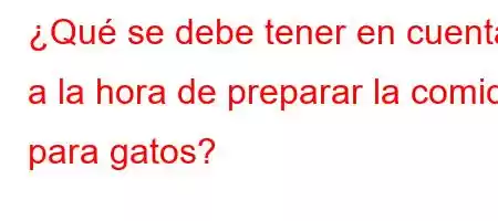 ¿Qué se debe tener en cuenta a la hora de preparar la comida para gatos?