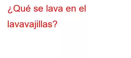 ¿Qué se lava en el lavavajillas?