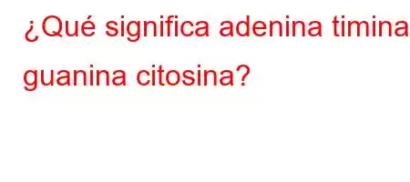 ¿Qué significa adenina timina guanina citosina?