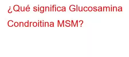 ¿Qué significa Glucosamina Condroitina MSM