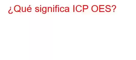 ¿Qué significa ICP OES?