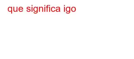 que significa igo