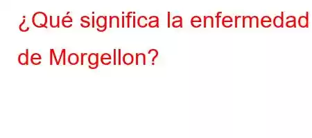 ¿Qué significa la enfermedad de Morgellon?