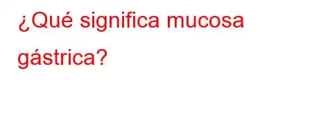 ¿Qué significa mucosa gástrica?