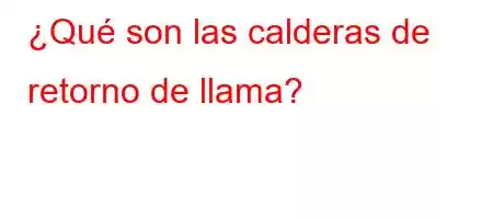 ¿Qué son las calderas de retorno de llama?