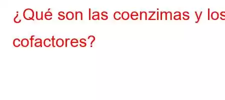 ¿Qué son las coenzimas y los cofactores