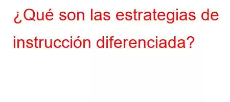 ¿Qué son las estrategias de instrucción diferenciada?