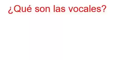 ¿Qué son las vocales?