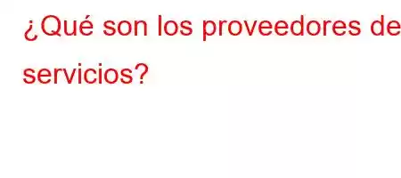 ¿Qué son los proveedores de servicios?