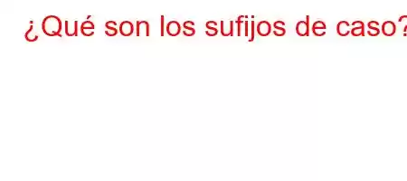 ¿Qué son los sufijos de caso?