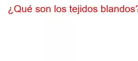 ¿Qué son los tejidos blandos?