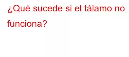 ¿Qué sucede si el tálamo no funciona?