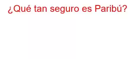 ¿Qué tan seguro es Paribú?