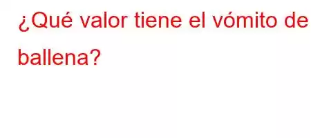 ¿Qué valor tiene el vómito de ballena?