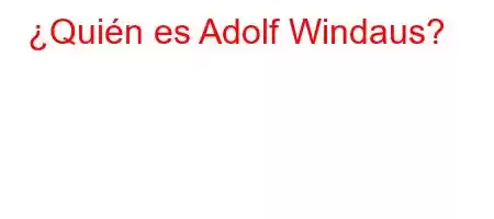 ¿Quién es Adolf Windaus?