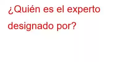 ¿Quién es el experto designado por?