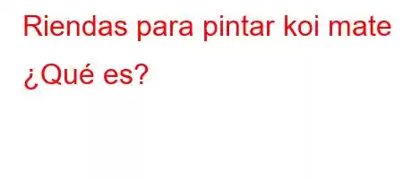 Riendas para pintar koi mate ¿Qué es