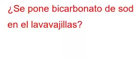 ¿Se pone bicarbonato de sodio en el lavavajillas?