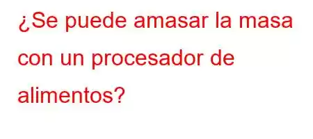 ¿Se puede amasar la masa con un procesador de alimentos