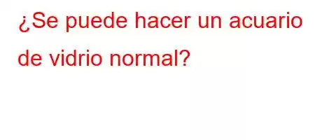 ¿Se puede hacer un acuario de vidrio normal