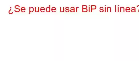 ¿Se puede usar BiP sin línea?