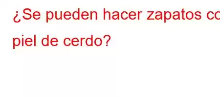 ¿Se pueden hacer zapatos con piel de cerdo?